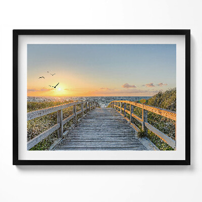 Kép keretben Híd a naplementében