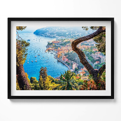 Kép keretben Tengerparti város panoráma