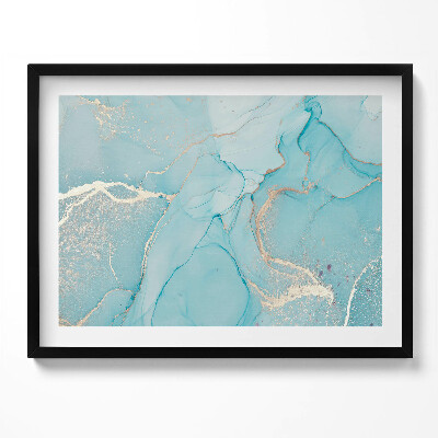 Kép keretben Absztrakt kék és arany minták