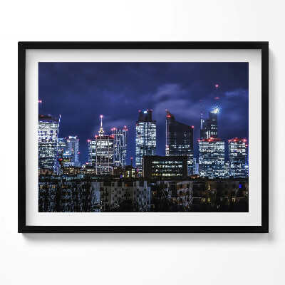 Kép keretben Modern városi táj éjszaka