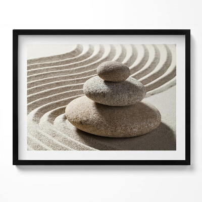 Kép keretben Kavicsok homokban hullámok