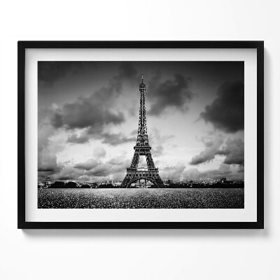 Kép keretben Eiffel-torony fekete-fehérben