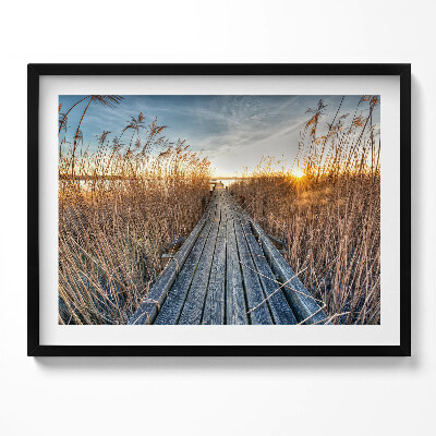 Kép keretben Híd a nádas mellett