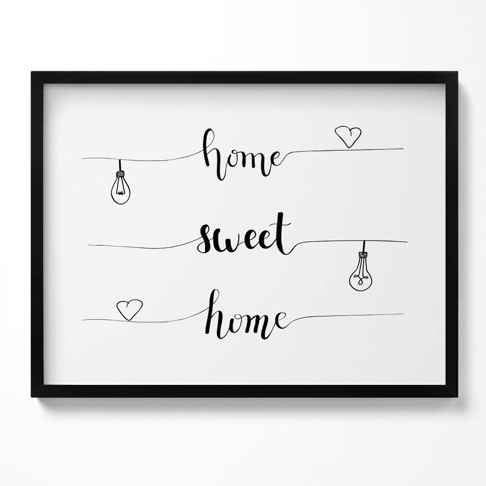 Kép keretben A lakás felirata "home, sweet home"