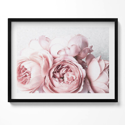 Kép keretben Rózsaszín virágok csoportja