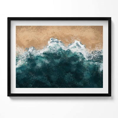 Kép keretben Tenger hullámai és homokos part