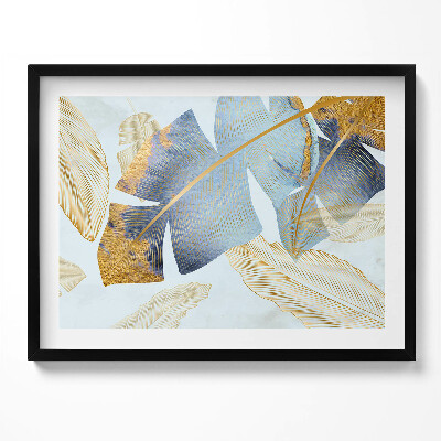 Kép keretben Levélminták és arany részletek