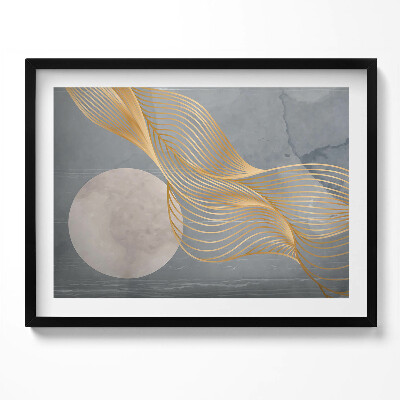Kép keretben Absztrakt hullámok és hold