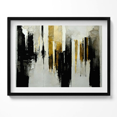 Kép keretben Absztrakt arany és fekete kompozíció