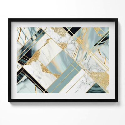 Kép keretben Absztrakt márvány mintázat arany részletekkel