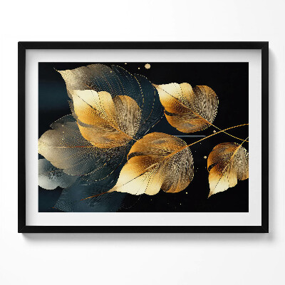 Kép keretben Arany levelek absztrakt kompozíciója