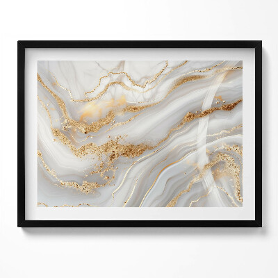 Kép keretben Absztrakt arany és szürke mintázat