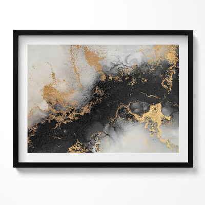 Kép keretben Absztrakt arany és fekete minták