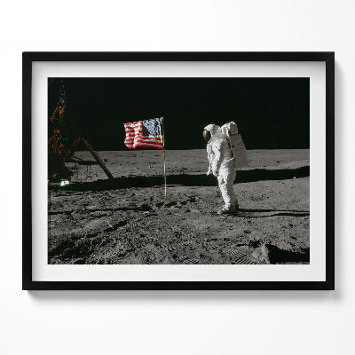 Kép keretben Holdra szállás amerikai zászló