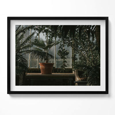 Kép keretben Zöld növények virágcserép világos háttér