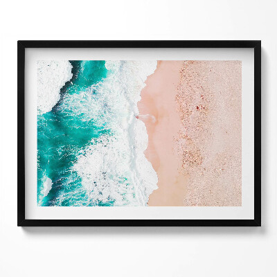 Kép keretben Tengerparti táj kék víz és homok