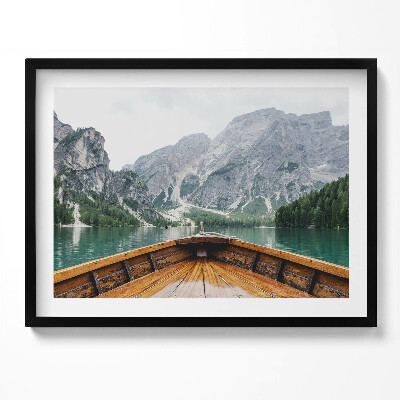 Kép keretben Hegyek és tó látképe