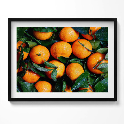 Kép keretben Narancsok zöld levelekkel