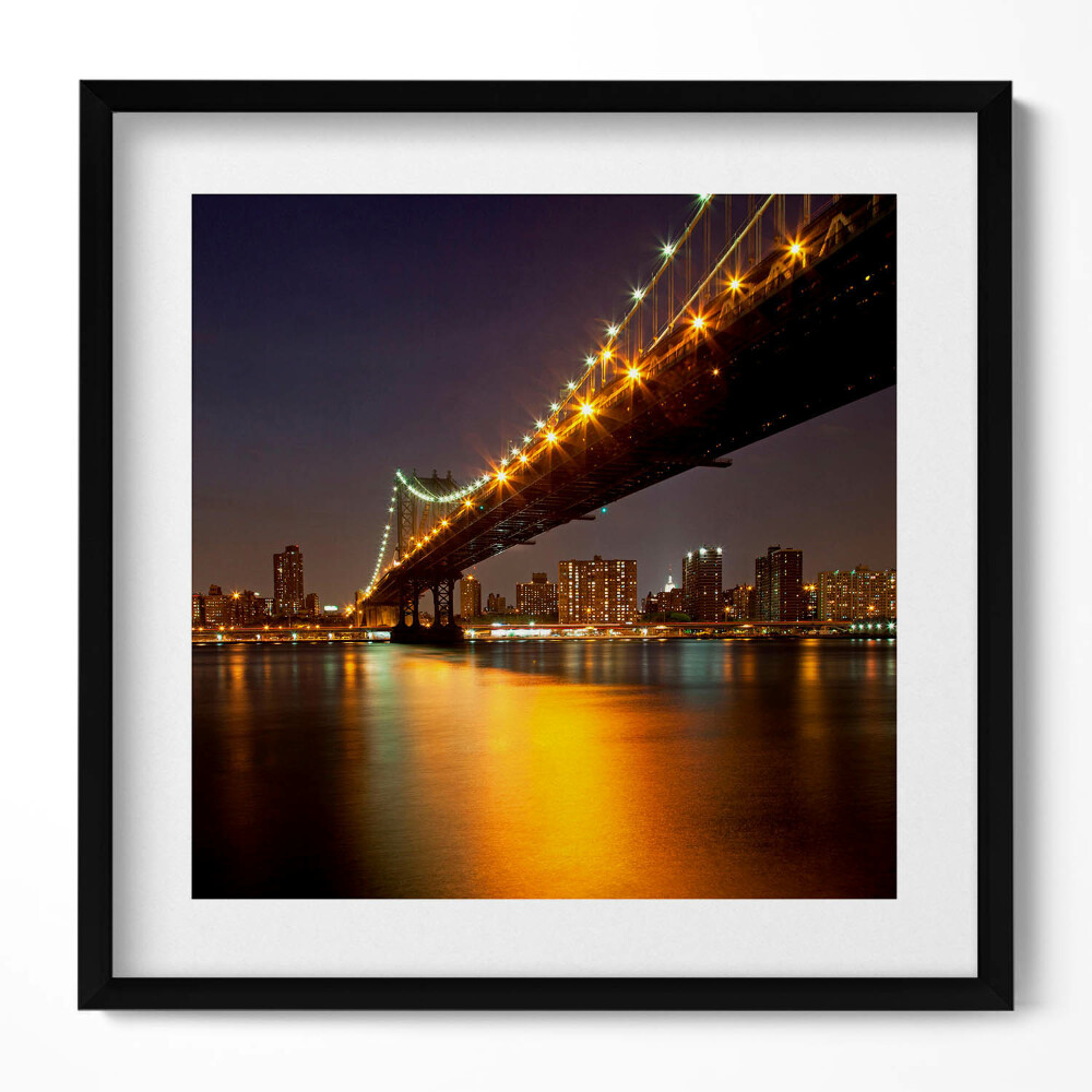 Keretezett falikép Híd éjszakai világításban