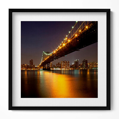 Keretezett falikép Híd éjszakai világításban