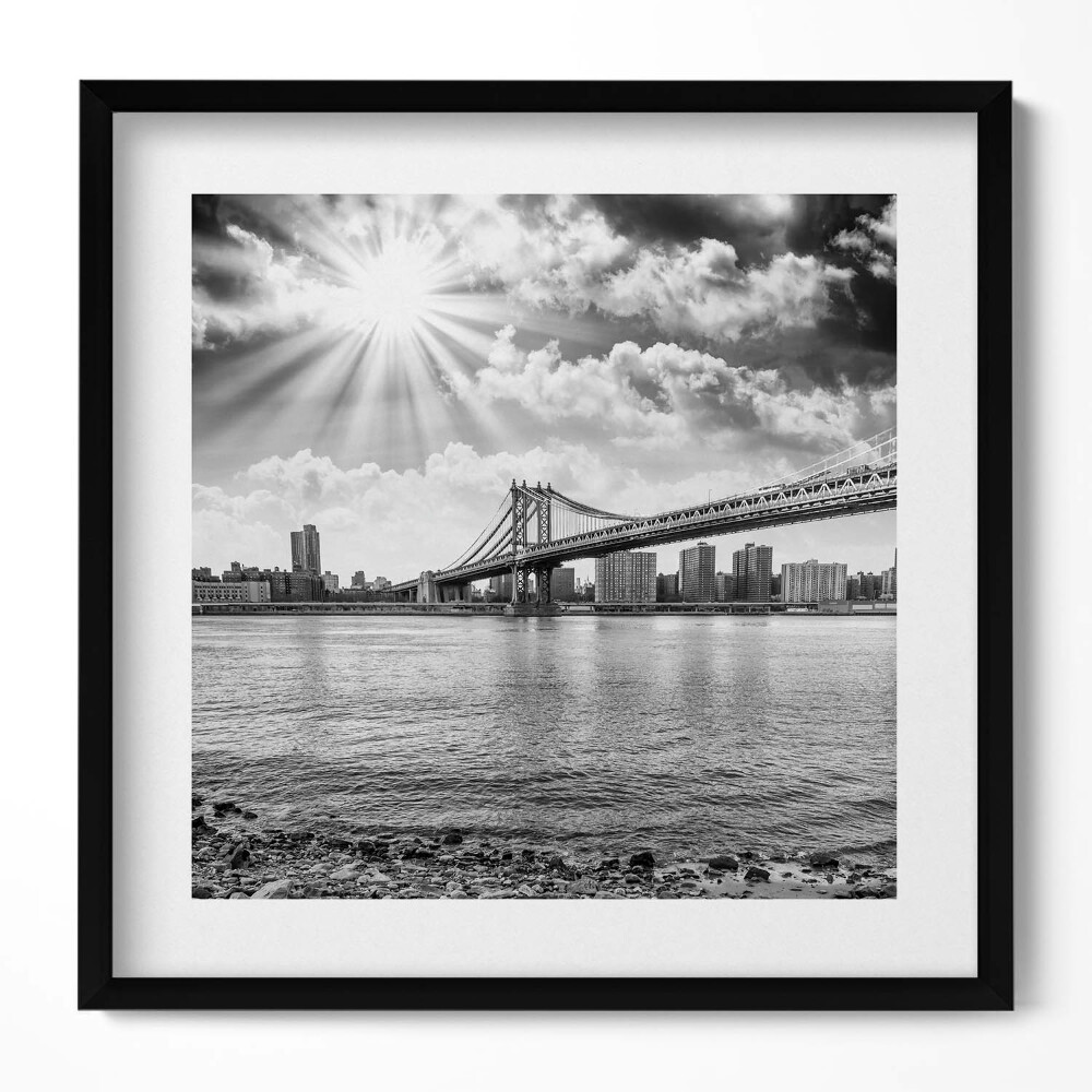 Keretezett falikép Híd a városi tájban