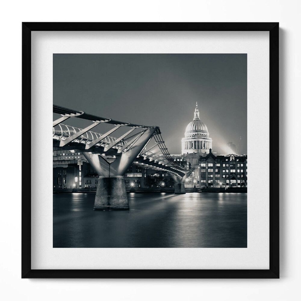 Keretezett falikép Híd és dóm éjszakai fényben
