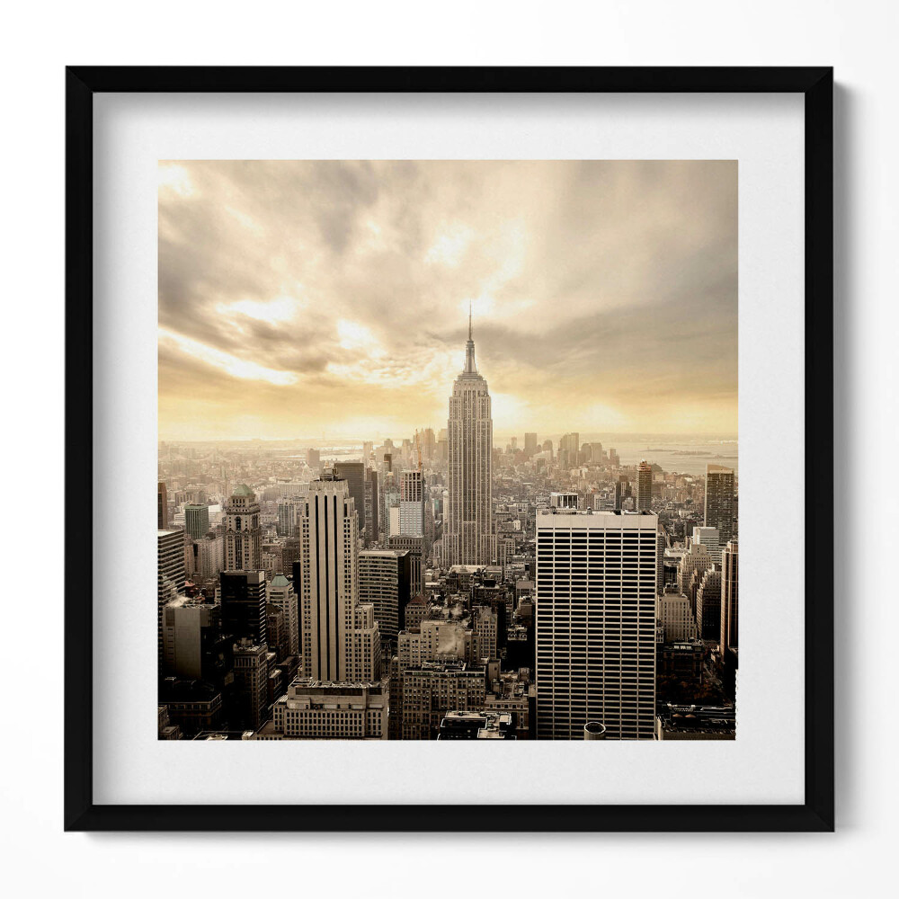 Keretezett falikép New York-i városkép Empire State Building