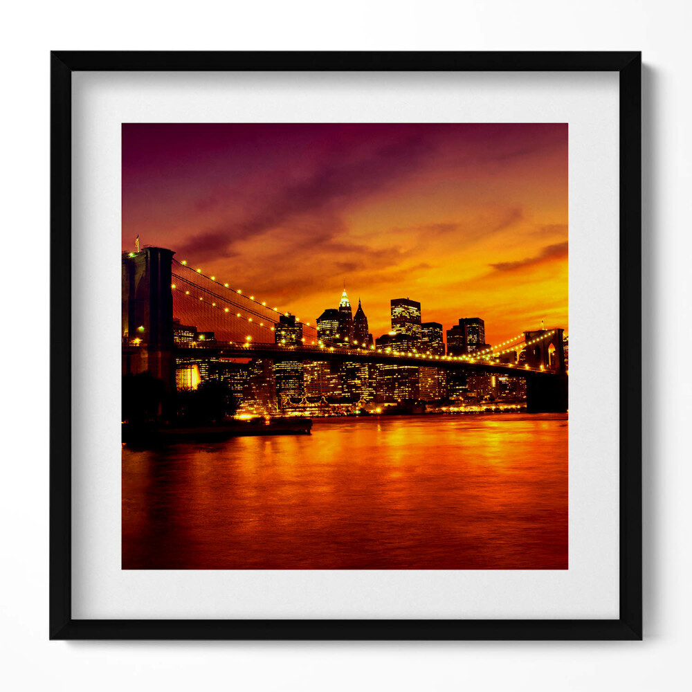 Keretezett falikép Naplemente a város felett