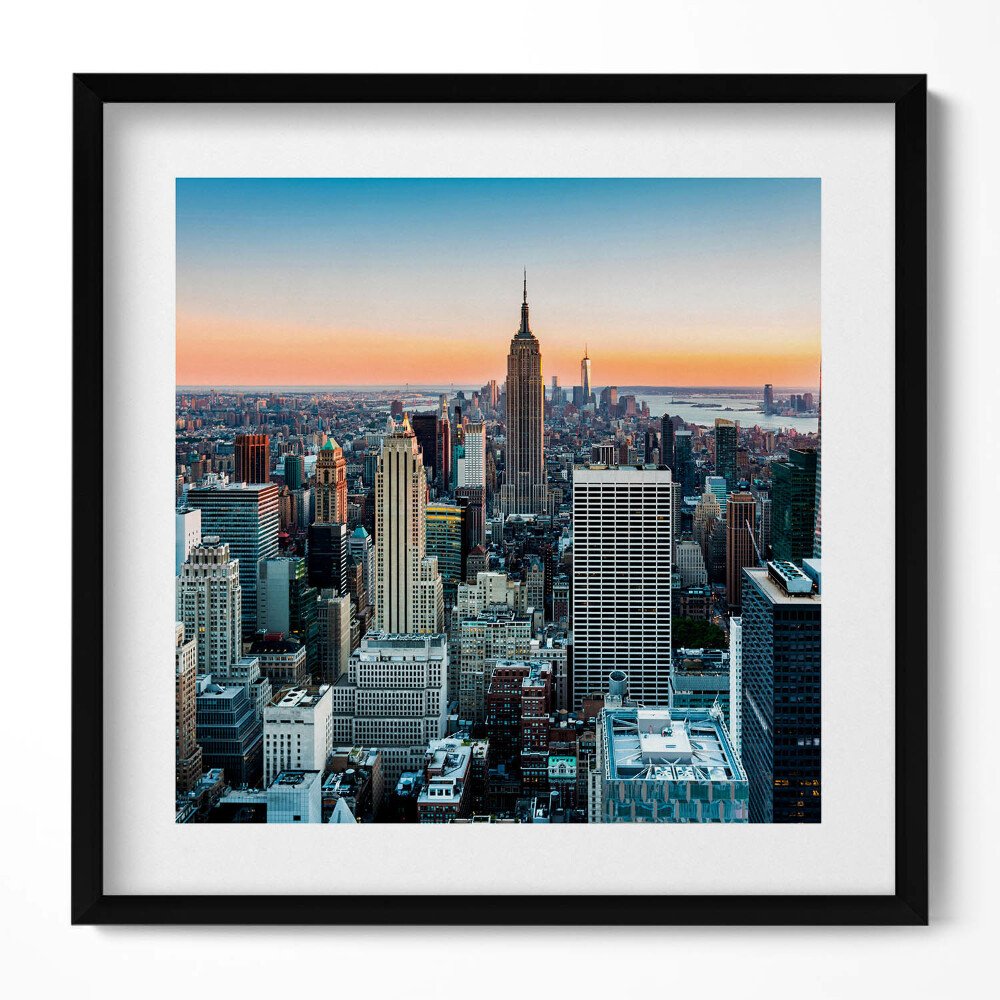 Keretezett falikép New York város panorámája