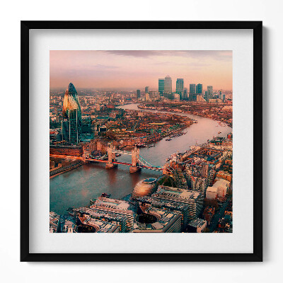 Keretezett falikép London híres hídja és városképe