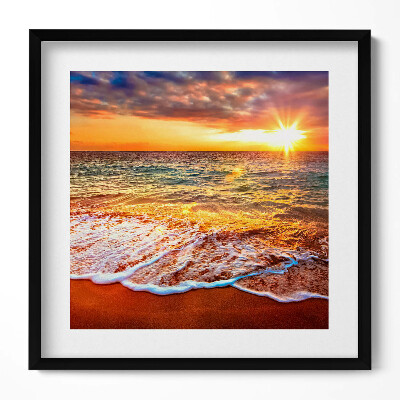 Keretezett falikép Naplemente a tengerparton