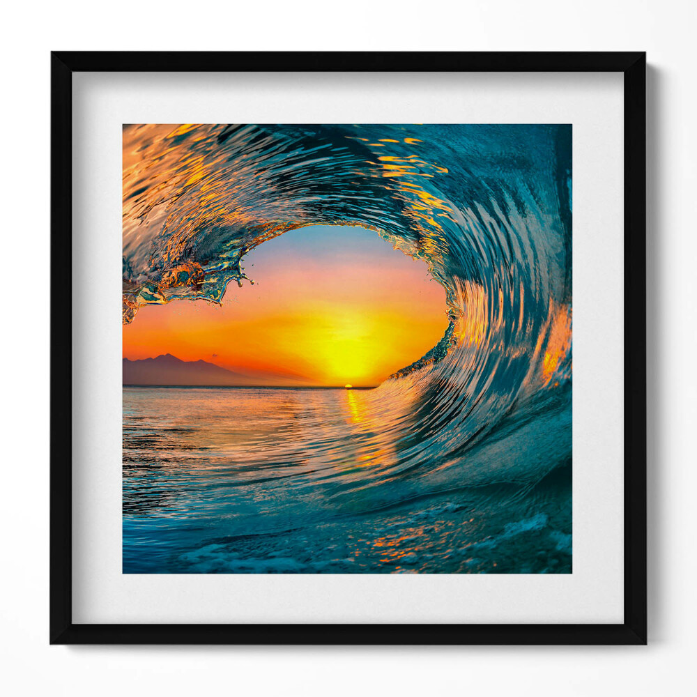 Keretezett falikép Hullám és naplemente