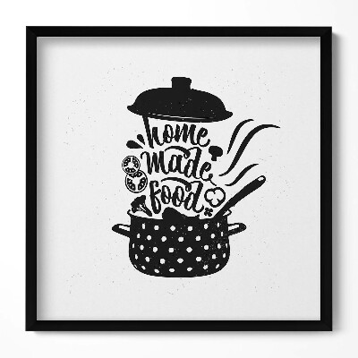 Keretezett falikép Házias ételek lábas felirat