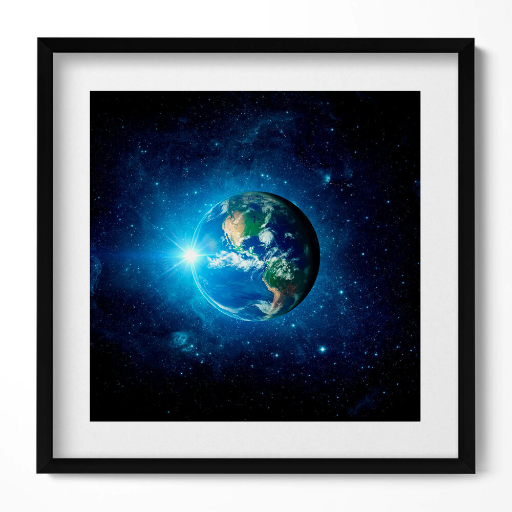 Keretezett falikép Föld bolygó űrbeli nézetben