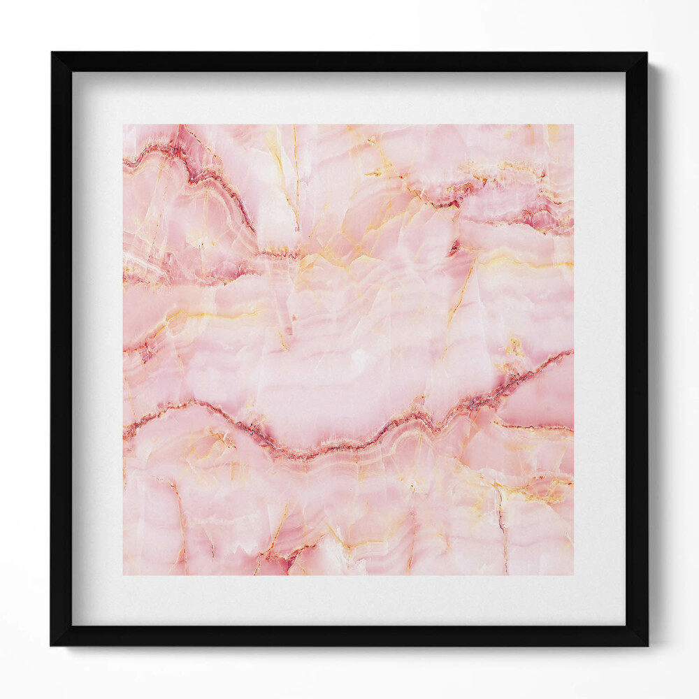 Keretezett falikép Rózsaszín márvány mintázat