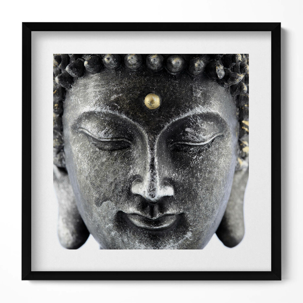 Keretezett falikép Buddha fej békés arckifejezés