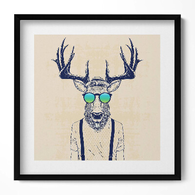 Keretezett falikép Szarvas napszemüvegben pólóban