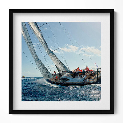 Keretezett falikép Vitorlás hajó a tengeren