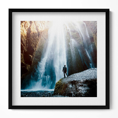 Keretezett falikép Vízesés és sziluett