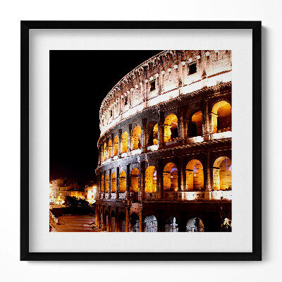 Keretezett falikép Római Colosseum éjszakai fényben