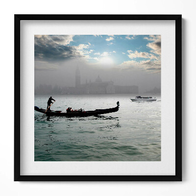 Keretezett falikép Gondola a ködös vízen