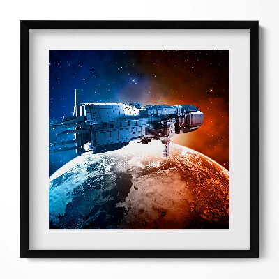 Keretezett falikép Űrhajó a Föld felett