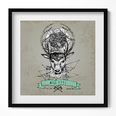 Keretezett falikép Szarvas geometrikus mintázattal