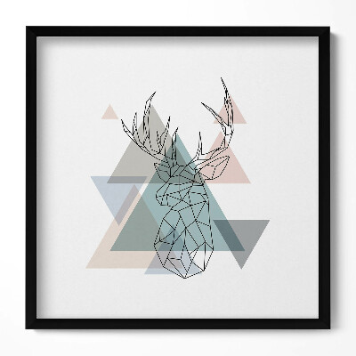 Keretezett falikép Geometrikus szarvas fej