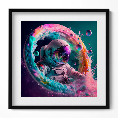 Keretezett falikép Űrhajós színes galaxisban