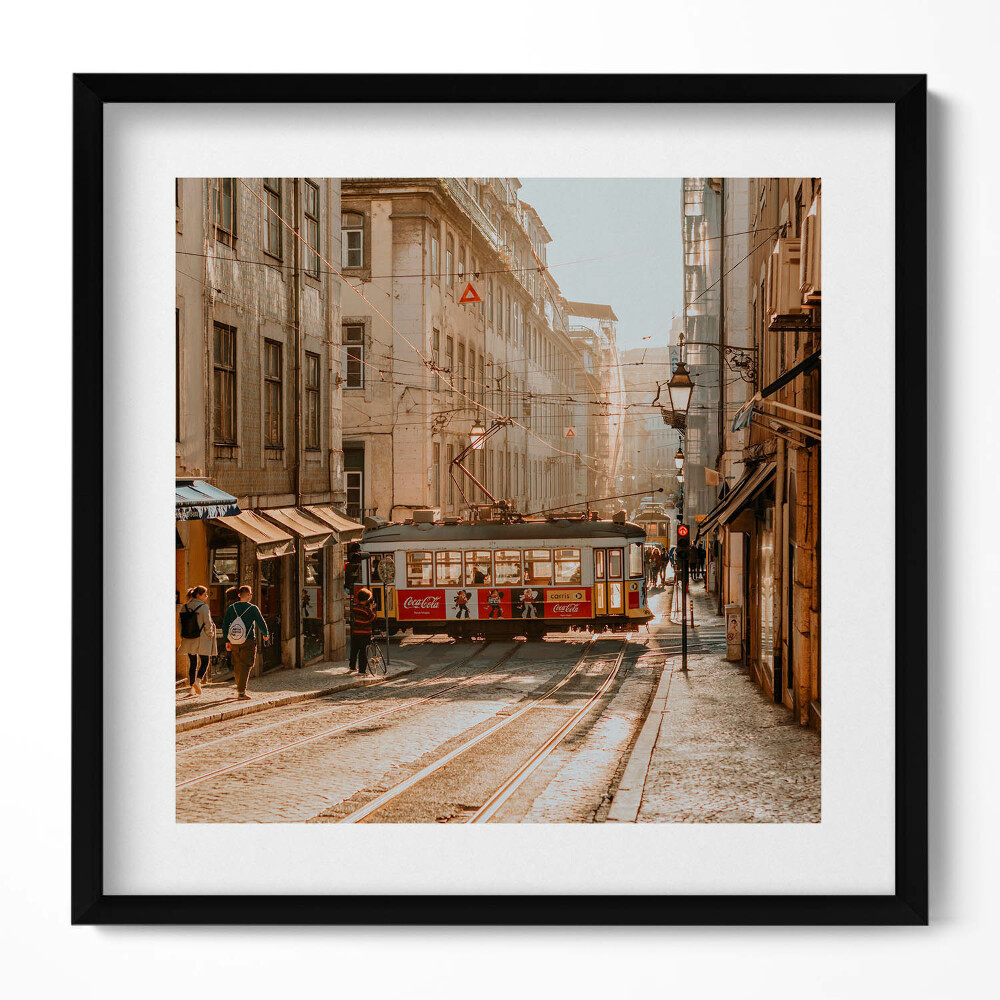 Keretezett falikép Városi utca villamossal