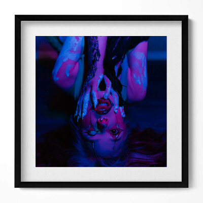 Keretezett falikép Absztrakt női portré élénk színek