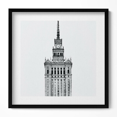 Keretezett falikép Fényképes épület toronnyal