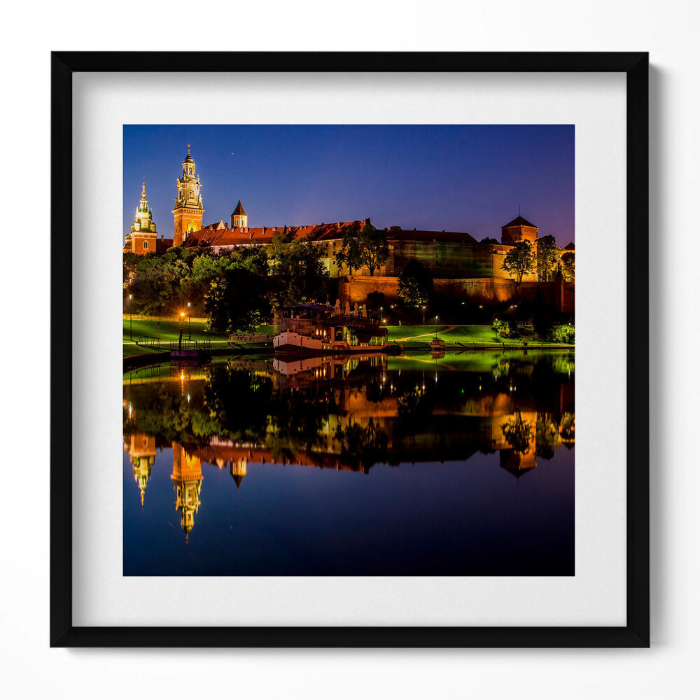 Keretezett falikép Vár és víz tükröződése