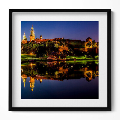 Keretezett falikép Vár és víz tükröződése